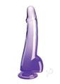 King Cock Clear Dildo with Balls 10In - Purple
