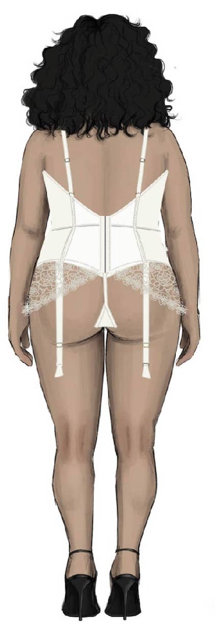 ROSALIE SATIN & EMBROIDERED LACE CHEMISE & G-STRING SET