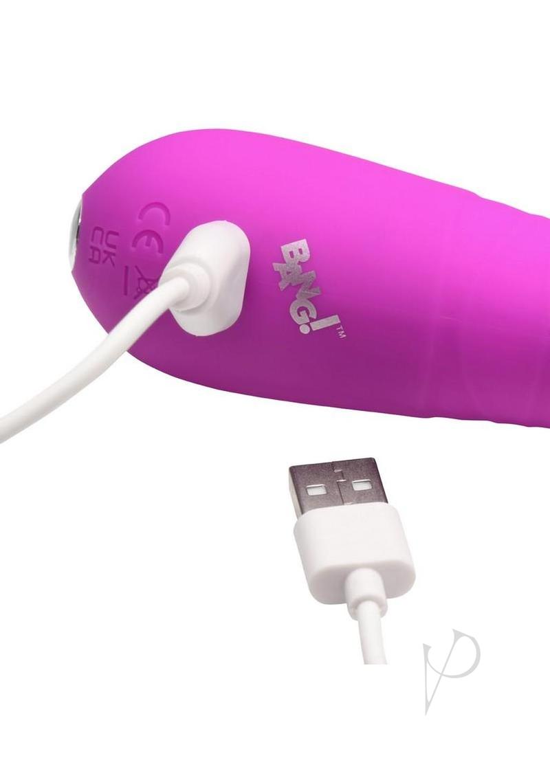 Bang! Thrusting Rechargeable Silicone Vibrator - Purple