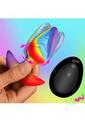 Bang Rotating and Vibrating Rechargeable Silicone Butt Plug - Rainbow