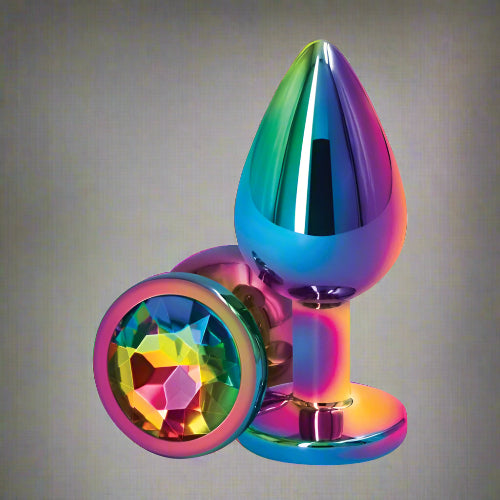 Cloud 9 Lingerie | Adult Toy Store in Corpus Christi | ALUMINIUM PLATED ANALPLUG WITH PINK GEM