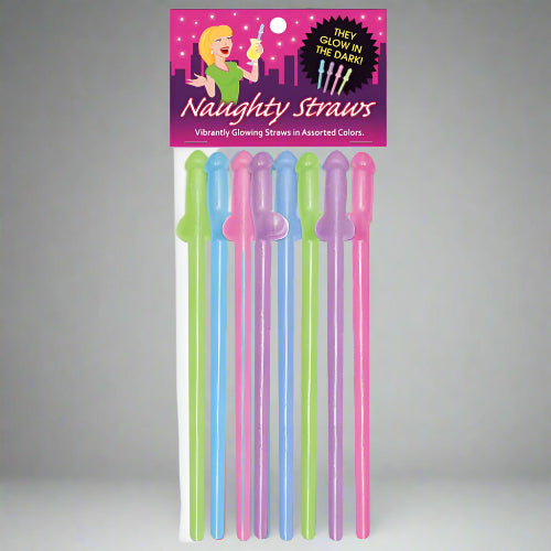 Cloud 9 Lingerie | Bachelorette Party Supplies in Corpus Christi | GLOW IN THE DARK NAUGHT PENIS STRAWS