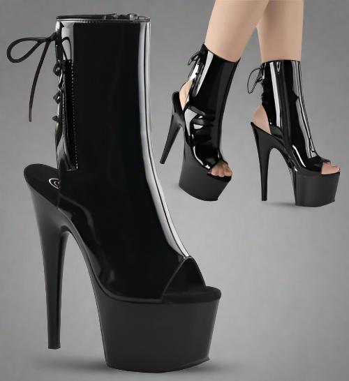 Cloud 9 Lingerie | Sexy Stripper Shoes in Corpus Christi | SLEEK BLACK ANKLE BOOTS