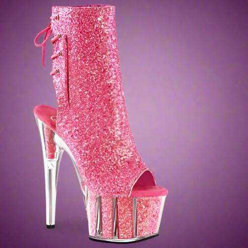 Cloud 9 Lingerie | Stripper Shoes in Corpus Christi | NEON PINK GLITTER BOOTS