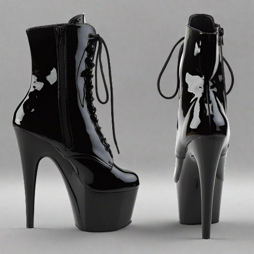 Cloud 9 Lingerie | Sexy Stripper Shoes in Corpus Christi | SHINY BLACK PATENT LEATHER BOOTS