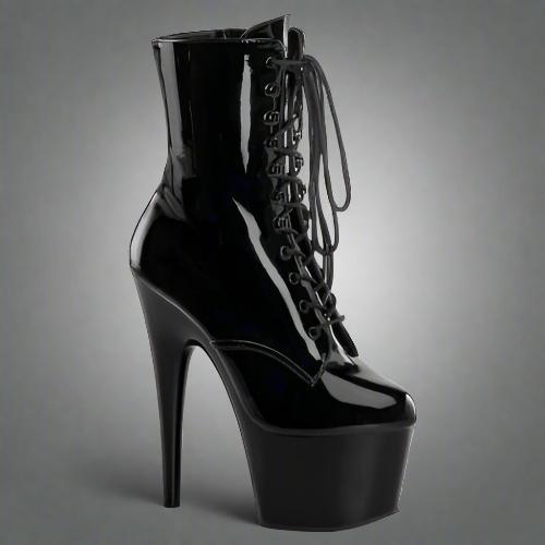 Cloud 9 Lingerie | Sexy Stripper Shoes in Corpus Christi | SHINY BLACK PATENT LEATHER BOOTS