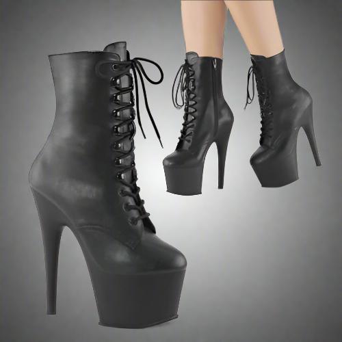 Cloud 9 Lingerie | Sexy Stripper Shoes in Corpus Christi | FAUX LEATHER LACE UP BOOTS