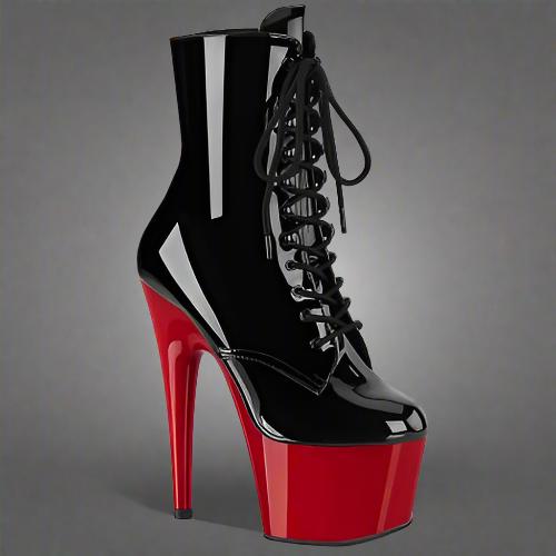 Cloud 9 Lingerie | Sexy Stripper Shoes in Corpus Christi | BLACK AND RED LACE UP BOOTS