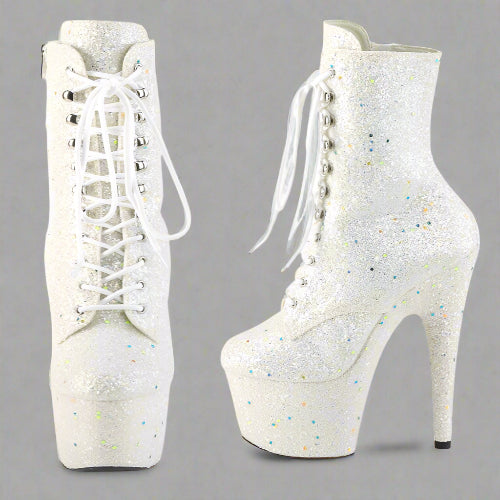 Cloud 9 Lingerie | Sexy Stripper Shoes in Corpus Christi | WHITE UV LIGHT UP ANkLE BOOTS