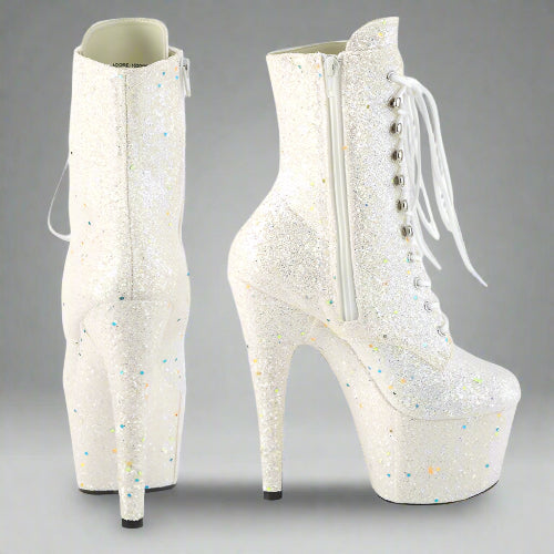 Cloud 9 Lingerie | Sexy Stripper Shoes in Corpus Christi | WHITE UV LIGHT UP ANkLE BOOTS