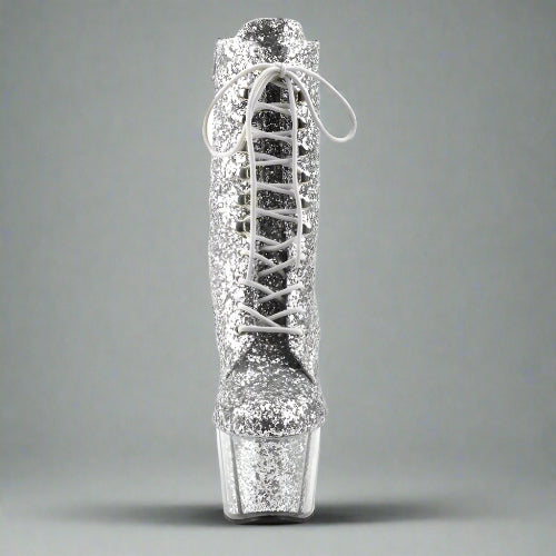 Cloud 9 Lingerie | Sexy Shoes in Corpus Christi | SILVER GLITTER ANKLE HIGH BOOTS