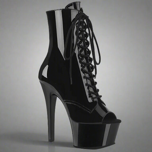 Cloud 9 Lingerie | Stripper Boots in Corpus Christi | 6" LACE UP ANKLE BOOTS WITH PEEP TOE