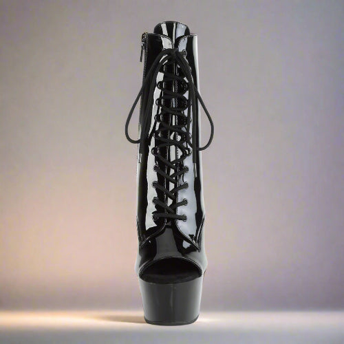 Cloud 9 Lingerie | Stripper Boots in Corpus Christi | 6" LACE UP ANKLE BOOTS WITH PEEP TOE