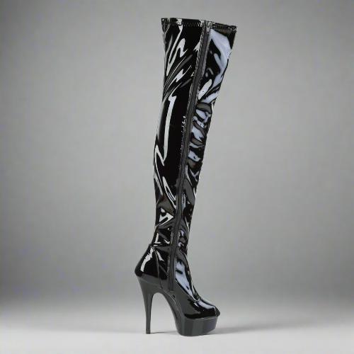 Product Description: 6" Heel, 1 3/4" Platform Peep Toe Thigh High Boot
Step into bold style with our stunning 6" Heel, 1 3/4" Platform Peep Toe Thigh High Boot. Designed for the fashion-forward, these boots are the perfect fusion of elegance and attitude.
Key Features:
Dramatic Height: Elevate your look with a striking 6" (152mm) heel that adds an eye-catching lift to any outfit.
Comfortable Platform: The 1 3/4" (45mm) platform provides stability and comfort, making these boots perfect for all-night wear.