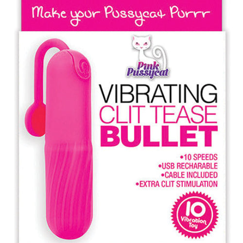 Cloud 9 Lingerie | Adult Toy Store in Corpus Christi | PINK PUSSYCAT VIBRATING CLIT TEASE BULLET
