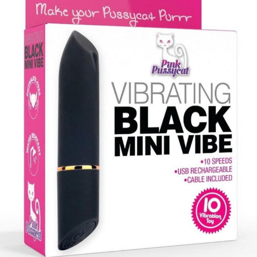 Cloud 9 Lingerie | Adult Toy Store in Corpus Christi | PINK PUSSYCAT VIBRATING BLACK MINI VIBE