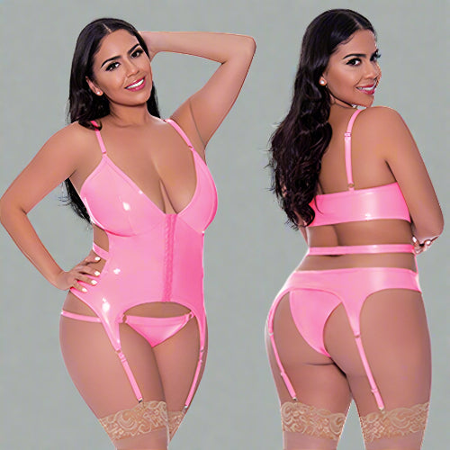 Cloud 9 Lingerie | Sexy Fetish Lingerie in Corpus Christi | WET LOOK BUSTIER SET