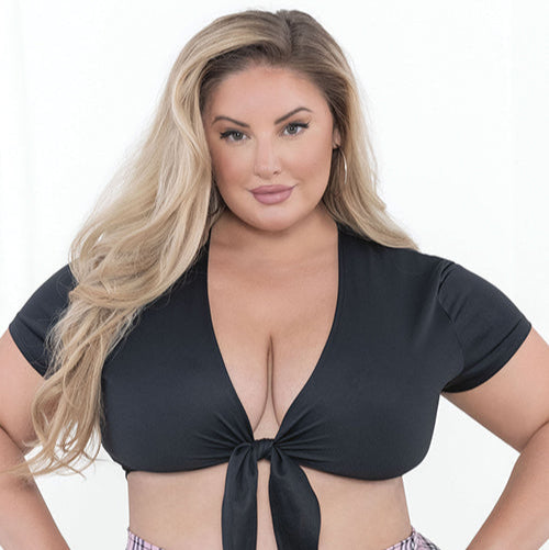 Cloud 9 Lingerie | Sexy Stripper Wear in Corpus Christi | BLACK TIE FRONT TOP