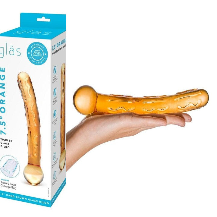 cloud 9 Lingerie | Adult Toy Store in Corpus Christi | ORANGE TICKLER GLASS DILDO