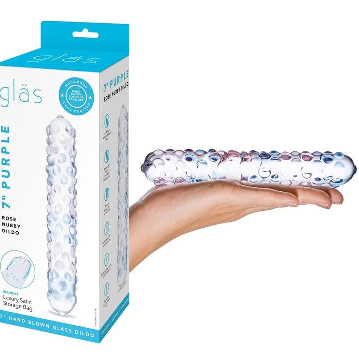 Cloud 9 Lingerie | Adult Toys in Corpus Christi | GLAS 7-INCH PURPLE ROSE NUBBY DILDO