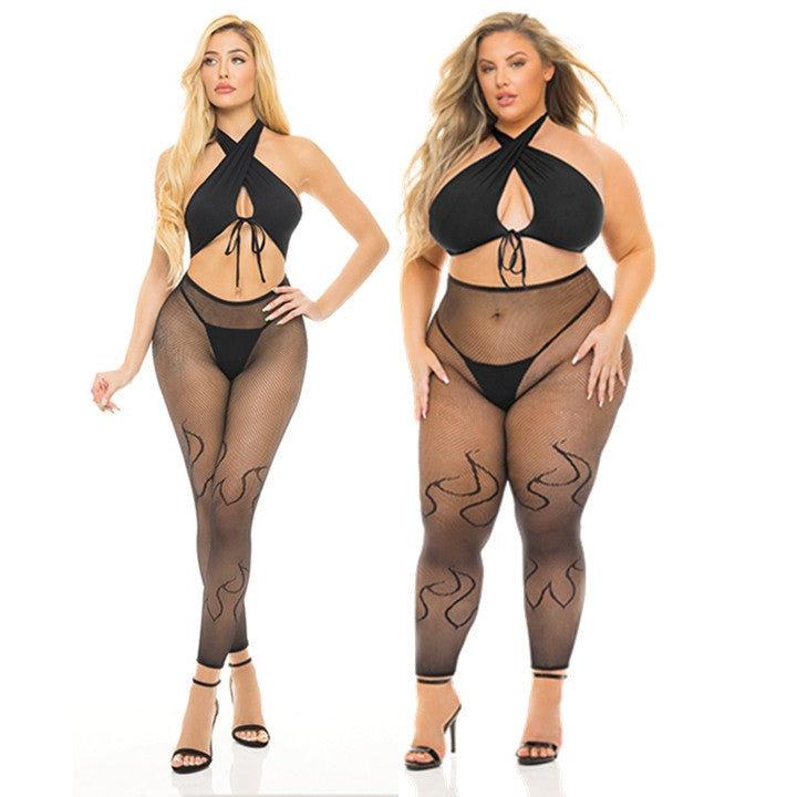 Cloud 9 Lingerie | Sexy Leggings in Corpus Christi | FLAMING FISHNET LEGGINGS SET