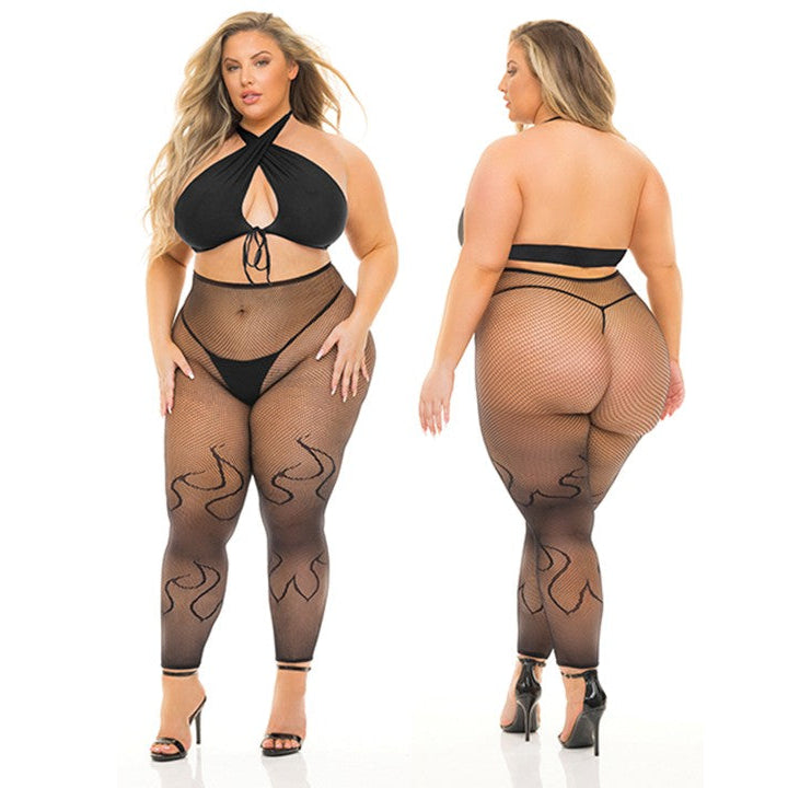 Cloud 9 Lingerie | Sexy Leggings in Corpus Christi | FLAMING FISHNET LEGGINGS SET