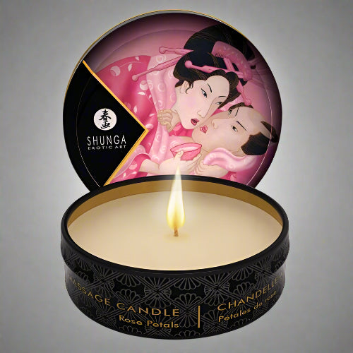 Cloud 9 Lingerie | Exotic Oils & Lotions in Corpus Christi | SHUNGA MINI MASSAGE CANDLES = ROSE PETALS