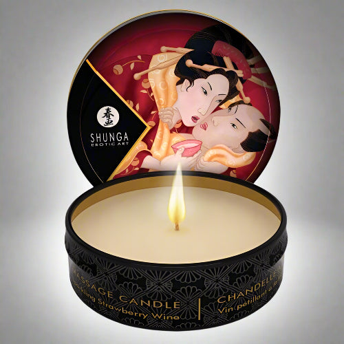 Cloud 9 Lingerie | Exotic Oils & Lotions in Corpus Christi | SHUNGA MINI MASSAGE CANDLES - STRAWBERRY WINE