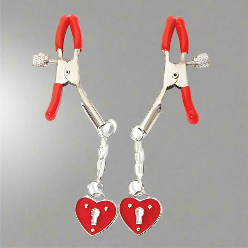 Cloud 9 Lingerie | Adult Toy Store in Corpus Christi | RED HEART CHARM NIPPLE CLAMPS