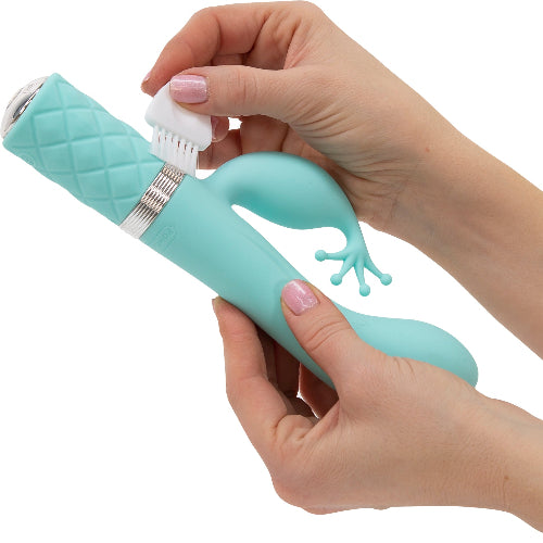 Cloud 9 Lingerie | Adult Toys in Corpus Christi | PILLOW TALK KINKY RABBIT VIBRATOR | Teal Blue