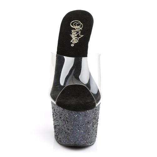 7" (17.8cm) Stiletto Heel, 2 3/4" (7cm) Platform Slide with Holographic Glitter - Dazzling High Heels for a Bold Statement
Product Description:
Get ready to shine and elevate your style with the 7" (17.8cm) Stiletto Heel, 2 3/4" (7cm) Platform Slide featuring a breathtaking holographic glitter covering the entire platform. Designed for fashion-forward individuals who love to make a bold statement, these eye-catching heels deliver an unmatched combination of height, comfort, and glamour. Whether you're att
