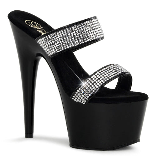 Cloud 9 Lingerie | Sexy Stripper Shoes in Corpus Christi | DOUBLE BANDED RHINESTONE PLATFORM SLIDES