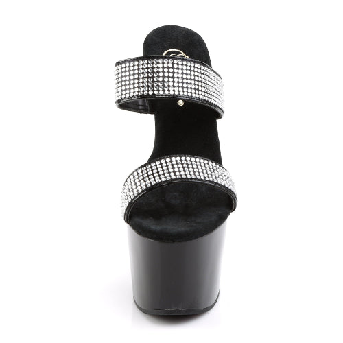 Cloud 9 Lingerie | Sexy Stripper Shoes in Corpus Christi | DOUBLE BANDED RHINESTONE PLATFORM SLIDES