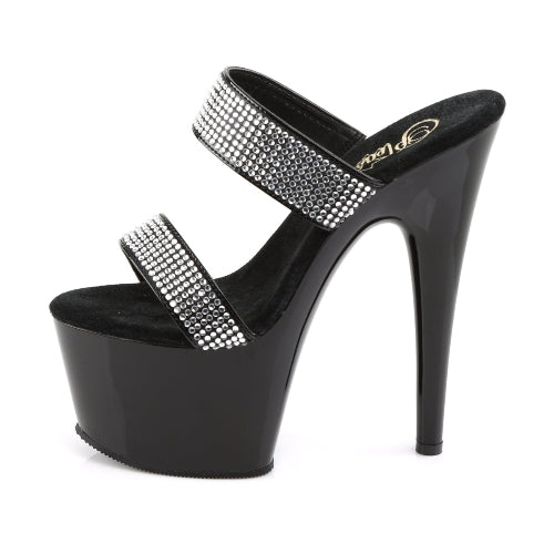 Cloud 9 Lingerie | Sexy Stripper Shoes in Corpus Christi | DOUBLE BANDED RHINESTONE PLATFORM SLIDES