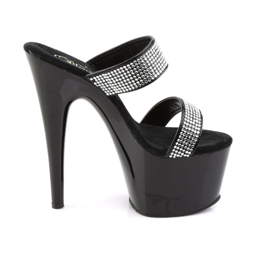Cloud 9 Lingerie | Sexy Stripper Shoes in Corpus Christi | DOUBLE BANDED RHINESTONE PLATFORM SLIDES