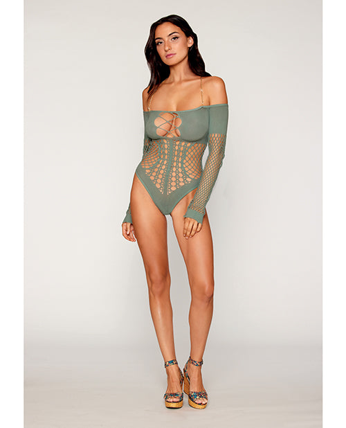 SHOP SEXY QUEEN SIZE LINGERIE IN CORPUS CHRISTI GREEN SAGE TEDDY  