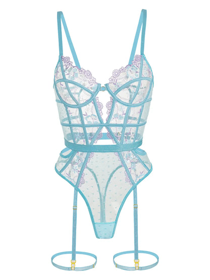 Indigo Dreams Floral French-inspired Sensual Lingerie