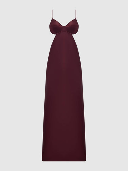 BRIGETA SATIN MONO WIRE LONG GOWN