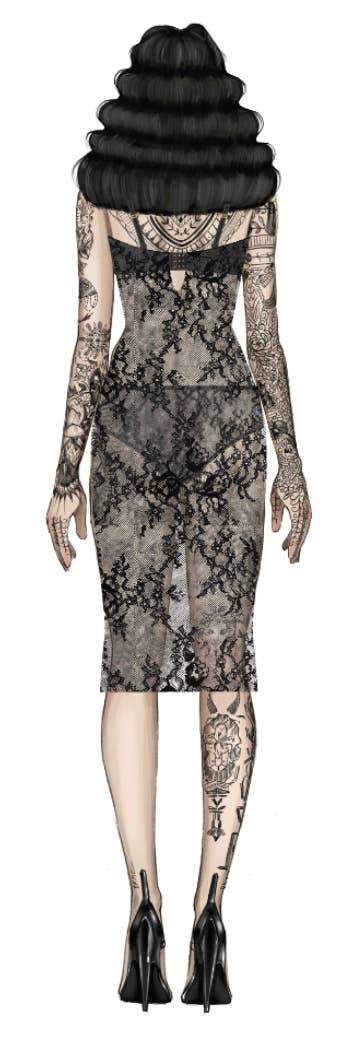 YVONE LACE PLUNGE PUSH UP GOWN
