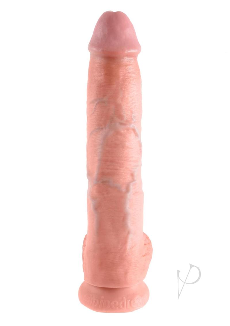 King Cock Dildo with Balls 10In - Vanilla