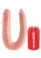 King Cock U-shaped Large Double Trouble Dildo - Vanilla