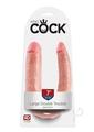 King Cock U-shaped Large Double Trouble Dildo - Vanilla