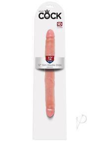 King Cock Slim Double Dildo 12In - Vanilla
