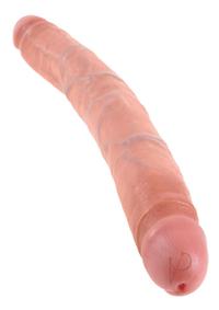 King Cock Slim Double Dildo 12In - Vanilla