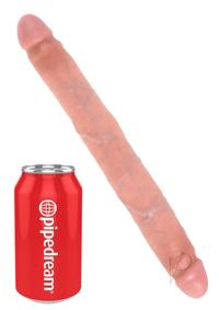King Cock Slim Double Dildo 12In - Vanilla