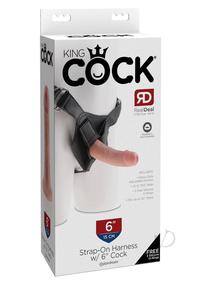 King Cock Strap on Harness with Dildo 6In - Vanilla