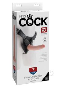 King Cock Strap on Harness with Dildo 7In - Vanilla