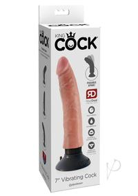 King Cock Vibrating Dildo 7In - Vanilla
