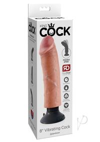King Cock Vibrating Dildo 8In - Vanilla