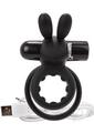 Charged Ohare Rechargeable Silicone Rabbit Cock Ring - Black